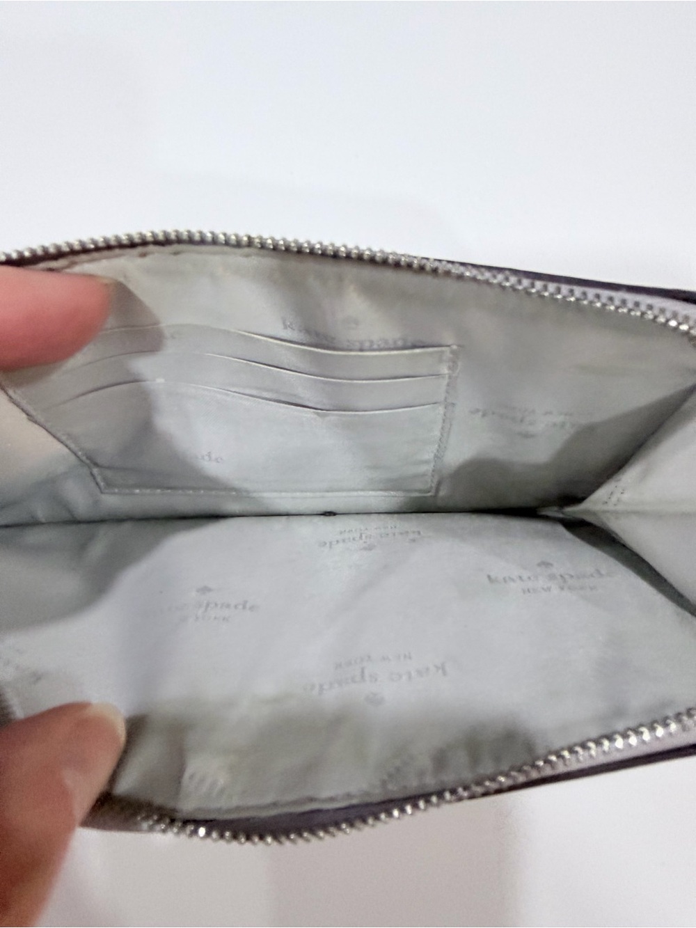 Kate Spade New York Lucy Glitter Medium L-Zip Wristlet - Picture 2 of 4